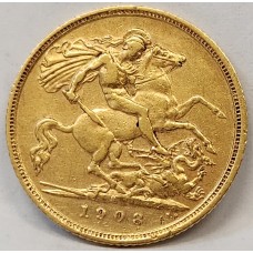 AUSTRALIA 1908 . HALF 1/2 SOVEREIGN . SYDNEY . GOLD